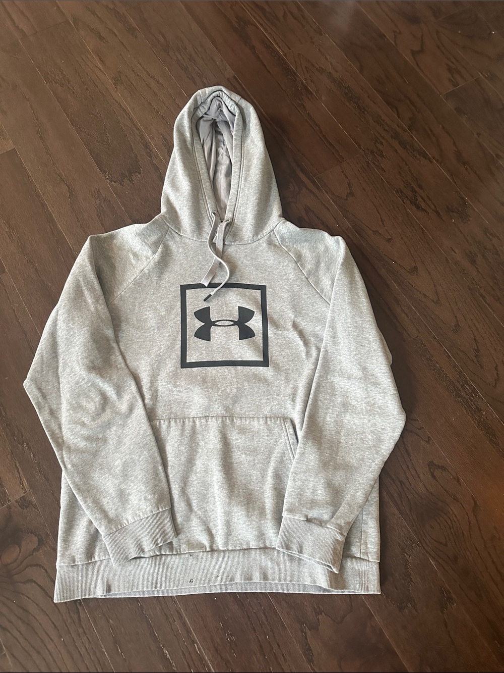 Under Armour Light Gray Hoodie with Black Logo